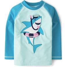 18-24M - Girls UV Shirts Children's Clothing Gymboree Boys Embroidered Shark Rashguard Splish-Splash Turquoise