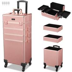 Makeup Cases BYOOTIQUE pro 4in1 rolling makeup train case makeup artist organizer rose gold Black Not Available