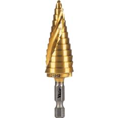 Klein Tools 25962 Step Drill Bit, 3/16 to 7/8-Inch, Spiral Double-Fluted, Cuts Thin Metal, Plastic, Aluminum, Wood, 1/4-Inch Hex Shank, VACO