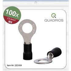 Quadrios 22C454 Ring terminal Cross section max.=4.0 mm² Hole Ø=8.5 mm Partially insulated Black 1 Set