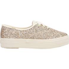 Keds Point Glitter Lace Up Platform Sneakers Gold