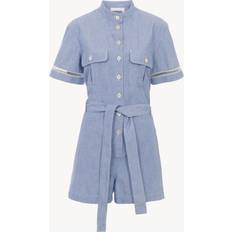 Jumpsuits & Overalls Chloé Playsuit Aus Baumwoll-chambray Mit Häkeleinsätzen - Blau