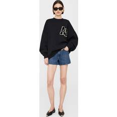 Anine Bing Kläder Anine Bing Women's Miles Letterman Oversized Sweatshirt Black