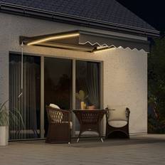 Acrylic Fabric/Polyester Patio Awnings OutSunny Electric Awning with Canopies for