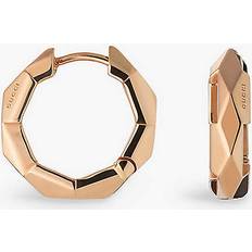 Gucci Rose Gold Earrings Gucci Womens Rose Gold Link to Love Brand-engraved 18ct Rose-gold Hoop Earrings ROSE GOLD