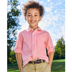 3-6M Shirts Children's Clothing The Children's Place Baby And Toddler Boys Gingham Button Up Shirt 18-24 Astilbe 100% Cotton