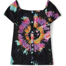 The Children's Place Black Shirts The Children's Place Girls Print Ribbed Button Top Polyester/Spandex