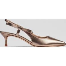 Bronze Heels & Pumps LK Bennett Barette Metallic Leather Open Court Shoes, Bronze