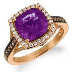 Jewelry Le Vian Grape Amethyst and Chocolate & Vanilla Diamonds Ring 14k Strawberry Gold