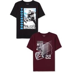 The Children's Place Single Boys Short Sleeve Graphic T-Shirt 2-Pack, Touchdown/MVP