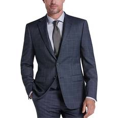 Slim Suits Calvin Klein Slim Fit Windowpane Men's Suit Separates Jacket Navy Plaid Regular Navy Blue 42 Regular