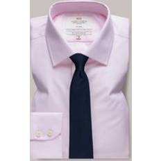 Non-Iron Pink White Textured Weave Slim Shirt Pink/White 16.quot; collar, 37quot; sleeve