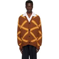 Brown - Women Cardigans Marni Brown & Orange Broken Macro Argyle ARM36 NOUGAT IT