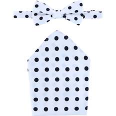 CTM Men's Polka Dot Bow Tie And Pocket Square