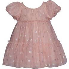 Florals Children's Clothing Bonnie Jean Baby Girls Foil Dot Mesh Tiered Party Dress, Months Blush 12 Months