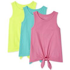 Girls Tank Tops The Children's Place Girls Front Tank Top 3-Pack In Pink Cotton/Polyester