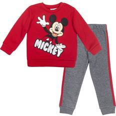 18-24M - Boys Other Sets Children's Clothing Disney Toddler Mickey Mouse Sweatshirt & Pants Set - Red/Gray