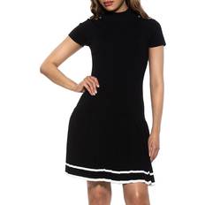 High Collar - Short Dresses Alexia Admor Women's Devika Mockneck Pleated Knit Dress, Black