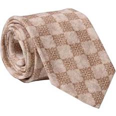 Beige Ties Elizabetta Ponza Extra Long Printed Silk Tie For Men