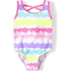 Swimsuits The Children's Place Girls' and Toddler Sleeveless One Swimsuit, Neon Dye, 4T