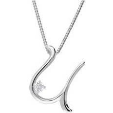 C. W. Sellors Love Letters 18ct White Gold 0.10ct Diamond Initial U Necklace