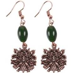 Green - Men Earrings Something Different Spirit Of The Trees Green Man Earrings Dark Green One