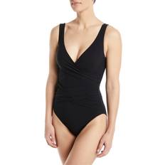 Microfiber Swimsuits Criss-Cross One-Piece Swimsuit BLACK