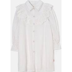 Kids Broderie Long Sleeve Shirt Dress