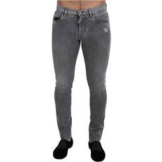 Dolce & Gabbana Gray Jeans Dolce & Gabbana Grey Washed Cotton Skinny Denim Jeans IT44 Gray