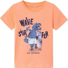 12-18M - Orange Överdelar Name It T-shirt NmmKram Papaya Punch år 110 T-shirt