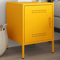 Yellow Bedside Tables vidaXL Cabinet Mustard Yellow Steel Bedside Table