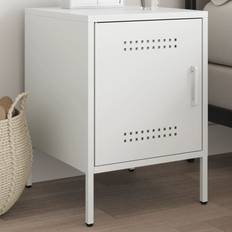 vidaXL Sängskåp Vit 36x39x50.5 cm Stål Sängbord