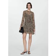 Leopard - Women Dresses Mango Short leopard dress black Woman Black