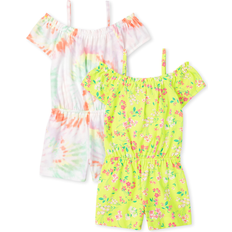 The Children's Place 18-24M Jumpsuits The Children's Place Toddler Girls Print Cold Shoulder Romper 2-Pack 18-24 Desert Flower Cotton/Polyester