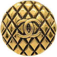 Chanel Jewelry Chanel Quilted Brooch Pin Gold 25 123238