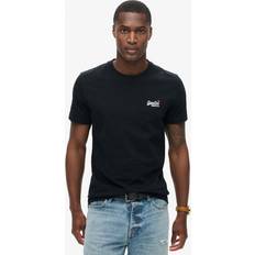 Orange T-shirts Superdry Organic Cotton Essential Logo T-Shirt - Black/Black/Hazard Orange