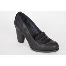 Timberland Women Loafers Timberland Womens nevali 19616 black leather slip on heeled loafers