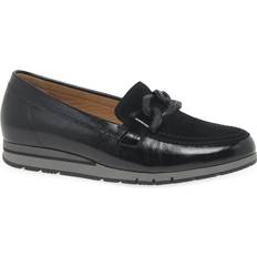 Gabor Low Shoes Gabor Bea Womens Loafers Colour: Black Patent/Suede