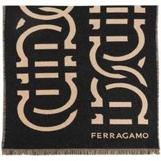 Ferragamo Accessoarer Ferragamo Logo Jacquard Frayed-Edge Scarf - Herr