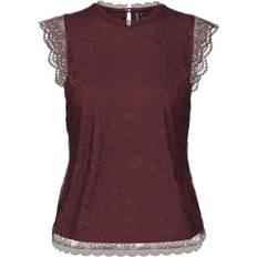 Pliegues Tops Pieces Blusa 'PCOlline' - Rojo Vino