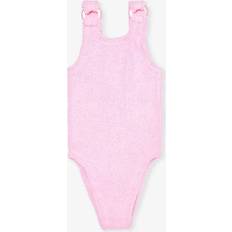 Polyamide Bathing Suits Children's Clothing Hunza G Bubblegum Domino Crinkled Swimsuit 1-6 Years BUBBLEGUM