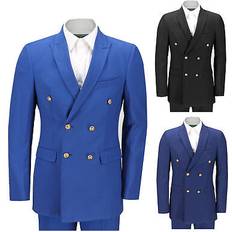 Xposed Mens gold button peak lapel piece suit double breasted tailored fit jacket
