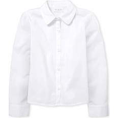 Children's Clothing The Children's Place Girls Uniform Pintuck Poplin Button Up Shirt White Cotton/Polyester/Spandex