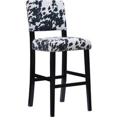 Seating Stools Linon Cole Black Cow Print Seating Stool