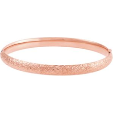 Macy's White Gold Bracelets Macy's Textured Bangle Bracelet in 10k Gold, White Gold and Rose Gold Rose Gold 7 inches