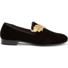 Low Shoes Giuseppe Zanotti Cruel velvet-effect loafers men Fabric/Leather/Calf Leather Black