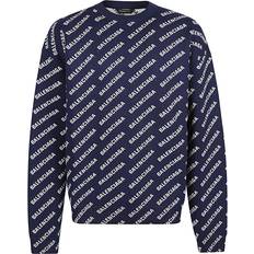 Balenciaga Tröjor Balenciaga Bomull Logo Jacquard Tröja -