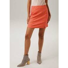 Midi Skirts - Orange Aniston Houndstooth Mini Skirt Orange