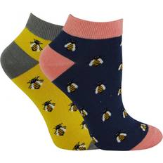 Viscose - Women Socks Miss Sparrow Womens Pair Multipack Ladies Bamboo Trainer Socks Multicolour