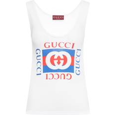 Gucci Tank Tops Gucci RIBBED COTTON TANK TOP WITH PRINT Woman White